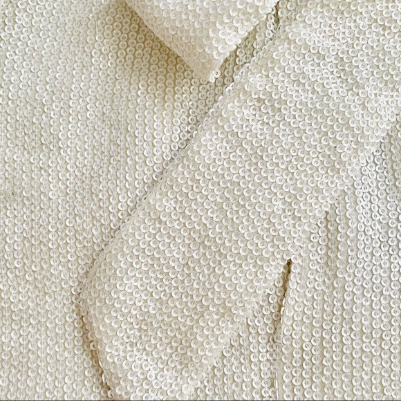 IRO Inaro "Paperbag" Belted White Sequin Shorts - Picture 5 of 11